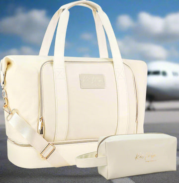 Kat Myhr Womens Weekender Travel Bag - Classic White