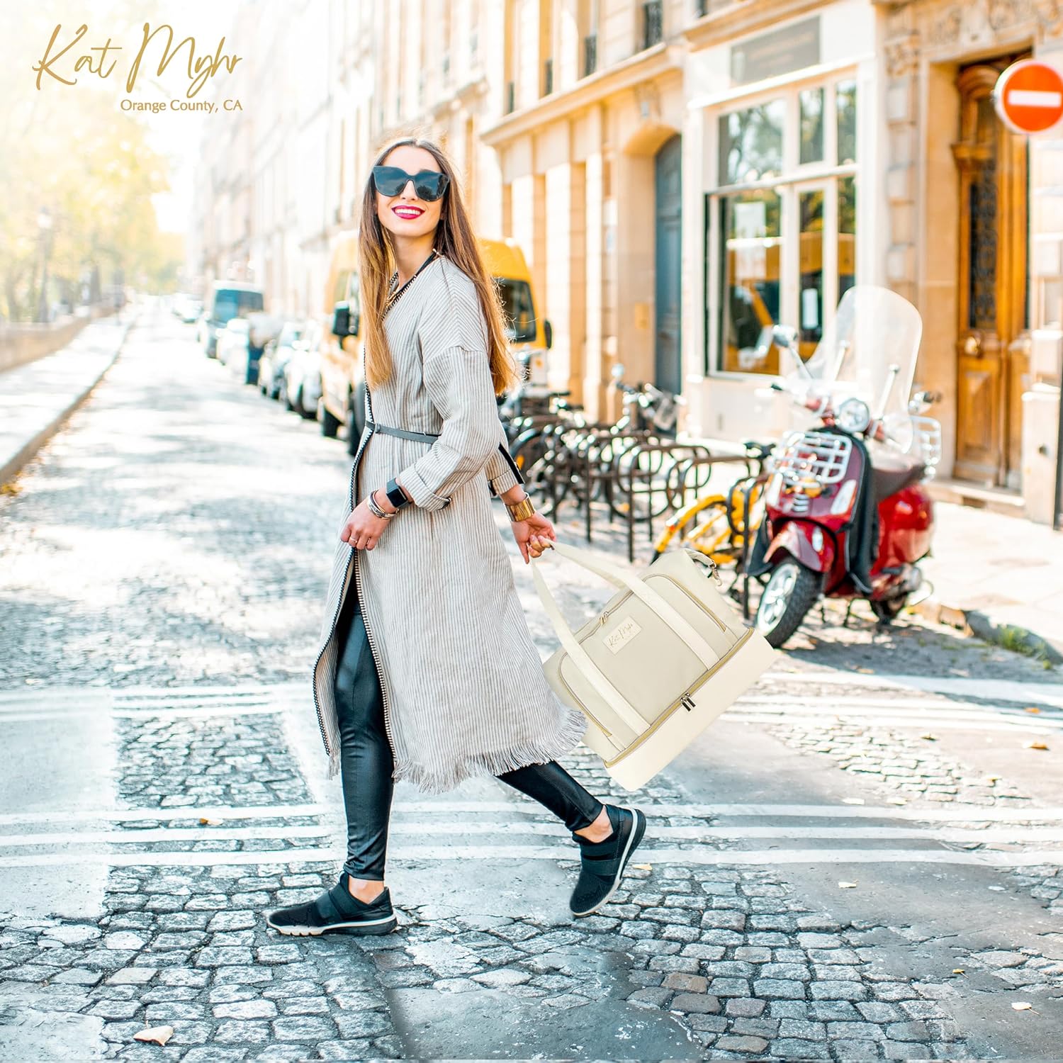 KAT MYHR Large Capacity Travel Cosmetic Bag - Off White – Kat Myhr