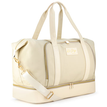 Kat Myhr Womens Weekender Travel Bag - Classic White