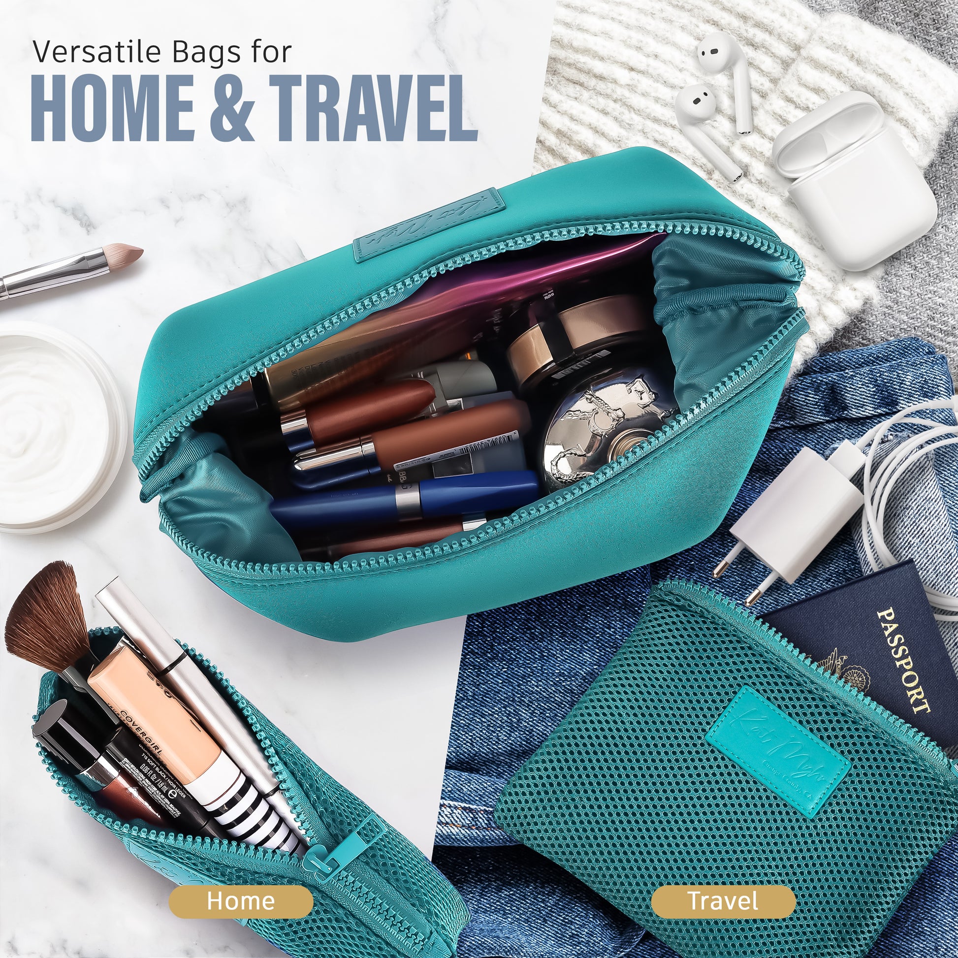 best makeup bag for travel 2019 The Amazon Organizer Everyone is Buying (Plus a Comparison of the Sizes) easy to clean lining the makeup bag #makeupbag