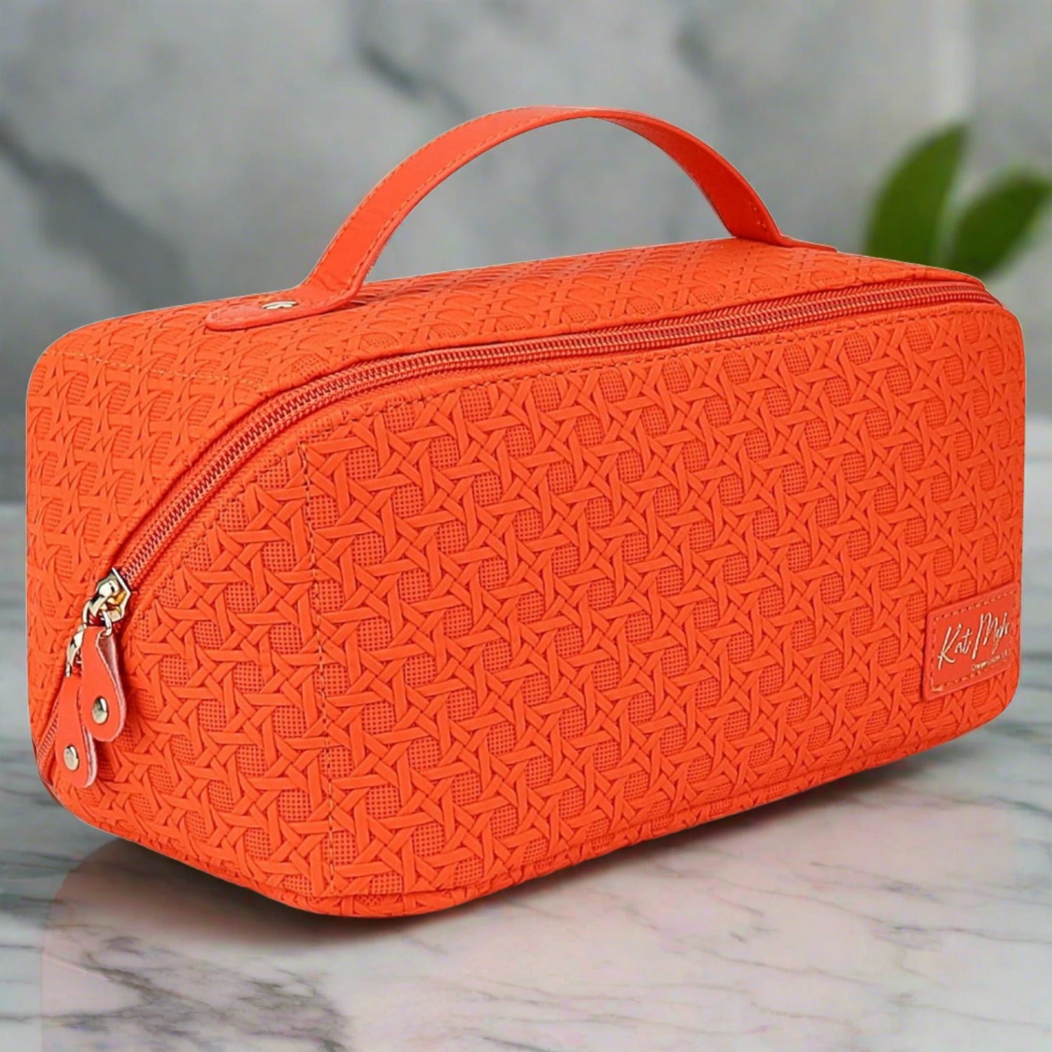 KAT MYHR Large Capacity Travel Cosmetic Bag - Orange